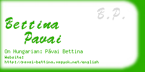 bettina pavai business card